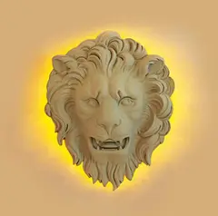 Chanel, A large lion mascaron wall light, Winter 2009, Pale grey painted plaster, wired for electricity. Shop window decoration commissioned by Chanel. H ca