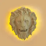 Chanel, A large lion mascaron wall light, Winter 2009, Pale grey painted plaster, wired for electricity. Shop window decoration commissioned by Chanel. H ca