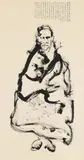 Tan Swie Hian, Tan Swie Hian (Chen Ruixian), A portrait of the Buddhist Chan master Xu Yun (Xiao Guyan, 1840?-1959). Hanging scroll. Ink on paper. Inscription, signed Chen Ruixian and sealed