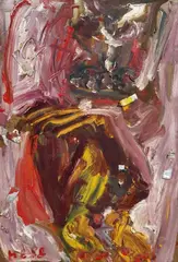 Kaspar hockend, I by Hartwig Ebersbach, 1988, Oil, collaged with paint tube, on fibreboard, offered Dec 2016