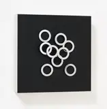 Hugo Demarco, Déplacement continuel, 1970, Kinetic sculpture: metal infront of plastic on panel