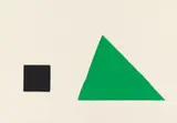 Blinky Palermo, Schwarzes Quadrat und grünes Dreieck, 1970, Colour silkscreen on card