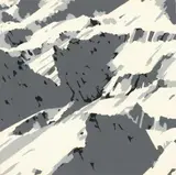 Gerhard Richter, Schweizer Alpen II (B1), 1969, Silkscreen in black and two shades of grey