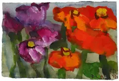 Untitled by Klaus Fußmann, 1997, Gouache on paper. Approx, sold Dec 2016