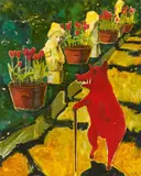 Werner Büttner, Untitled (Bilanzpromenade), 2007, Oil on canvas