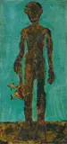 Markus Lüpertz, Ganymed (Mann mit Huhn), 1985/1986, Woodcut, dyed like a monotype, on paper