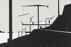Avril, Untitled (Construction black & white), 2016, Acrylic on canvas
