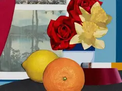 Still life collage by Tom Wesselmann, 1974, Liquitex and collage on canvas on panel, offered Dec 2016