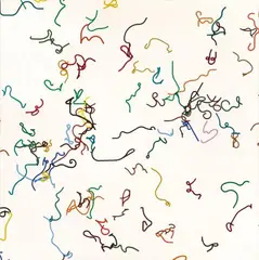 Zdeněk Sýkora, Linie Nr. 3 (100 lines), 1975, Oil on canvas