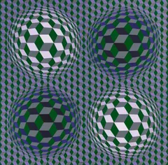 Victor Vasarely, Volans, 1979, Acrylic on canvas