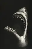Robert Longo, Untitled (Shark 7), 2008, Charcoal on mounted paper