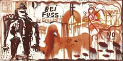 Jonathan Meese, Liebe im alten Ägypten (Liebhaberin de Sphinx), 2007, Mixed media, collaged on canvas