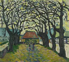 Allee by Wilhelm Morgner, 1910, Oil on card, sold Dec 2016