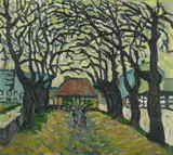 Wilhelm Morgner, Allee, 1910, Oil on card