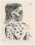 Buste au corsage à Carreaux by Pablo Picasso, 1957, Lithograph on wove paper with watermark "Arches", sold Dec 2016