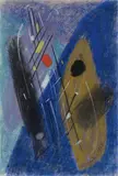 Max Ackermann, Sieg der Heiterkeit, 1954, Pastel on paper, laid down on support card by the artist