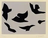 Georges Braque, Aus: L'ordres des oiseaux, 1962, Colour etching on ivory-coloured wove paper with watermark "Au Vent d' Arles" and "Moulin Richard Le Bas"
