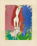 Marc Chagall, Femme de Cirque, 1960, Colour lithograph and pochoir after an original by the artist on Arches laid paper with watermark "ARCHES" and embossed stamp from Guy Spitzer "GS" lower right