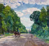 Philipp Franck, Schermcke Landstraße, 1918, Oil on canvas
