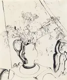 Erich Heckel, Geissblatt, 1929, Pen and ink drawing on hand made paper