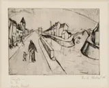 Erich Heckel, Kanal bei Ostende, 1916, Etching on firm light card