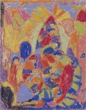Adolf Hölzel, Untitled (Anbetungsgruppe), Circa 1925-1930, Pastel on smooth paper
