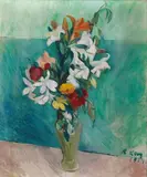 Rudolf Levy, Orchideen, 1914, Oil on canvas, the margins relined (old)