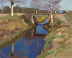 Udo Peters, Vorfrühling, Oil on firm painter's card