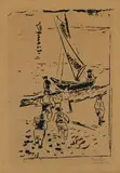Max Pechstein, Fischer am Strand, 1909, Lithograph in black on brownish fibrous laid paper