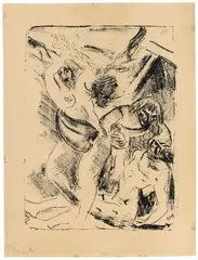 Barmherziger Samariter by Max Pechstein, 1912, Lithograph on smooth, ivory-coloured paper, offered Dec 2016