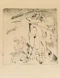 Max Pechstein, Herbst, 1912, Etching on chamois-coloured light card