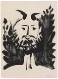 Faune souriant by Pablo Picasso, 1948, Lithograph on firm wove paper with watermark "ARCHES", sold Dec 2016