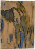 Welkende Sonnenblumen mit Blau by Christian Rohlfs, 1922, Water tempera and India ink on laid paper, offered Dec 2016