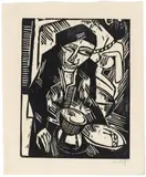 Melancholie by Karl Schmidt-Rottluff, 1914, Woodcut on laid paper with watermark of a crowned lion above the initials "JWZ", offered Dec 2016