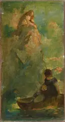 Loreley by Max Slevogt, 1886, Oil on canvas, old relining and mounted on slightly larger stretcher, sold Dec 2016