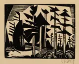 Russischer Wald by Karl Schmidt-Rottluff, 1918, Woodcut on wove paper 20 x 25.9 (, sold Dec 2016