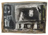 Composizione by Mario Sironi, Circa 1952, Tempera on brownish paper 21/22.5 x 30.9/, offered Dec 2016