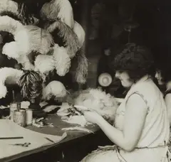 Les Plumassières (from the series: Les Ouvrières de Paris) by Germaine Krull, c. 1930, 2 vintage gelatin silver prints, offered Dec 2016