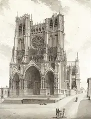 Auguste Joron, The Cathedral of Notre Dame in Amiens, Watercolour on paper