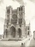Auguste Joron, The Cathedral of Notre Dame in Amiens, Watercolour on paper