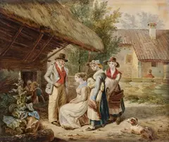 Wolfgang Adam Töpffer, Presentation of the Bride, Watercolour over pencil on painter's card
