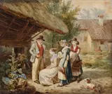 Wolfgang Adam Töpffer, Presentation of the Bride, Watercolour over pencil on painter's card