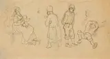 Ludwig Richter, Two Sketches, Pencil on paper