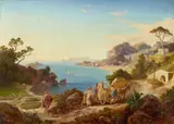 Greek Landscape with Odysseus and Nausicaa by Heinrich Friedrich Johann Gärtner, Oil on canvas, offered Nov 2016