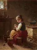 A Little Scullery Maid Peeling Potatoes, Lempertz 2016