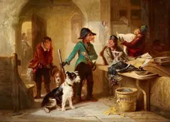 Zacharie Noterman, Monkeys as Merry Company, Oil on panel