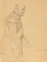 Emperor William, standing by Anton von Werner, Graphite on paper, offered Nov 2016