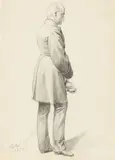 Anton von Werner, A Standing Officer, Graphite on paper