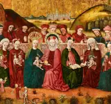 Alpine School, mid 15th century, The Holy Kinship, Oil on panel (parquetted)