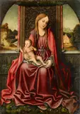 Bruges School, 16th century, The Virgin Enthroned, Oil on panel